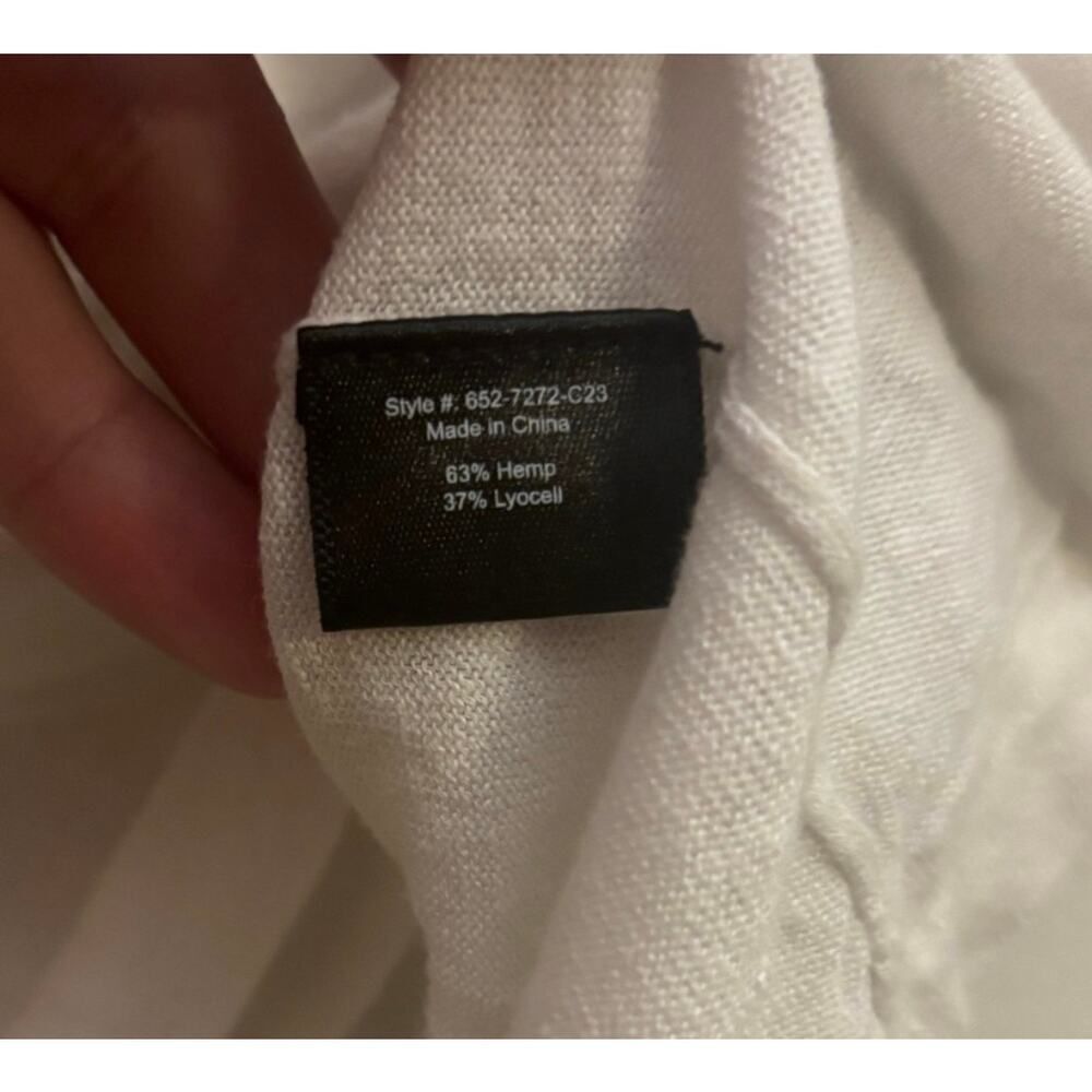 Jenni Kayne Hemp Lyocell Cream Off White Short Sleeve Tee XXL Minimalist Luxury - Picture 6 of 8
